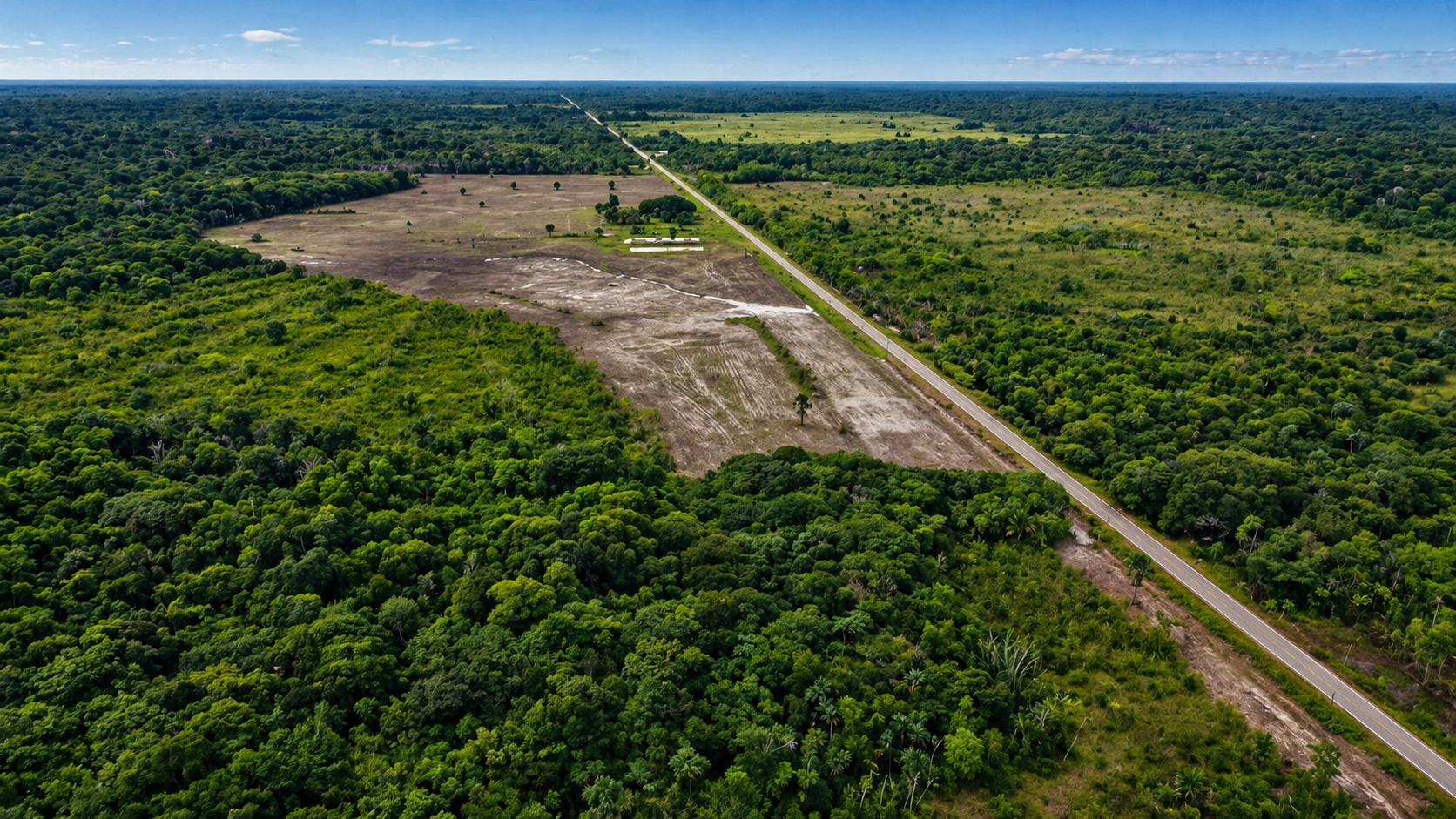Vista aérea da fazenda